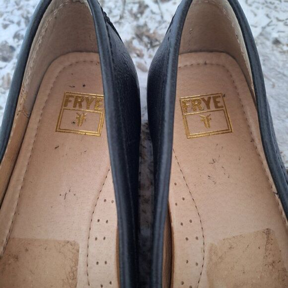 Frye Black Driver Leather Loafers size 6.5 M - Picture 6 of 10
